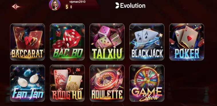 Khám Phá Sảnh Chơi Evolution Livestream Tại ManClub Với Tỷ Lệ Thưởng Cực Khủng