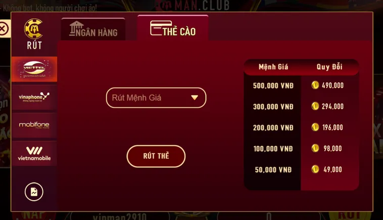 Quy Trình Rút Tiền ManClub An Toàn Và Nhanh Chóng Nhất Năm 2026